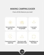 Naturehike Ango UPF 50+ Gölgelikli Otomatik Kurulum Kamp Çadırı - Görsel 21