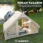 Madfox Bigless Glamping Cotton Inflatable Şişme Çadır [ Baca Çıkışlı ] - Görsel 7
