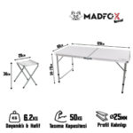 Madfox Nomad Duo Tabureli Katlanır Kamp Masası Seti - Görsel 6