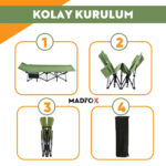 Madfox SteelRest Çelik Katlanır Kamp Yatağı Kampet - Görsel 8